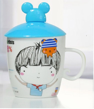 CUTE CUP WITH REMOVABLE WRITING FUNCTIONAL